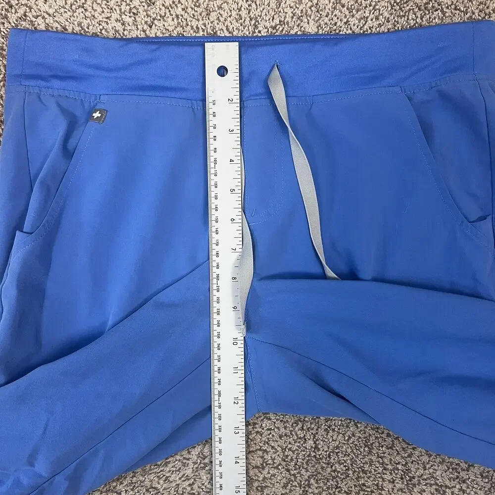 (2) FIGS Womens M Ceil Blue Zamora Jogger Scrub Drawstring Medical Field Bottoms